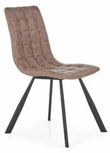 Scaun tapitat K280, maro/negru, piele ecologica/metal, 44x46x91 cm