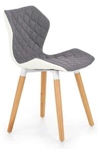 Scaun sufragerie K277, gri/alb/stejar, stofa clasica/lemn, 48x51x76 cm