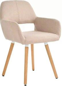 Scaun K283, bej/stejar, stofa clasica/lemn, 56X56X80 CM