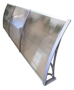 Copertină ECO 360x100 cm din policarbonat – Gri/Transparent