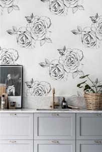 Fototapet perete Schițe de trandafir romantice
