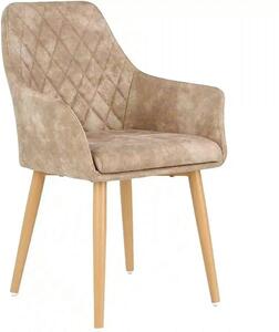 Scaun tapitat K287, bej/stejar, 58x61x85 cm