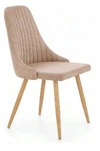 Scaun sufragerie K285, bej/stejar, stofa clasica/metal, 49X56X91 CM