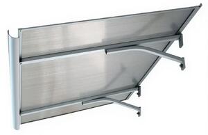 Copertină BODO PRO Alu cu jgheab + Policarbonat de ușă 160x90cm marchiză adăpost acoperiș gri-transparent (Copy)