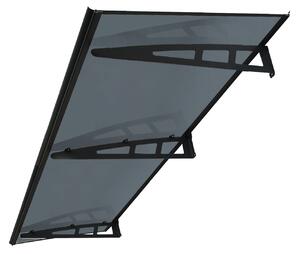 Copertină VIVIEN PRO 200x80 cm din aluminiu și plexiglas – Negru/Antracit