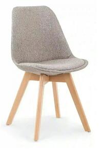 Scaun tapitat K303, gri deschis/stejar, stofa clasica/lemn, 48X54X83 C