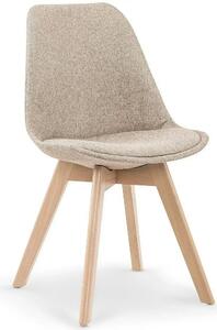 Scaun bej tapitat K303, stofa clasica/lemn, 48X54X83 CM