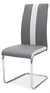 Scaun tapitat H200, gri/crom, piele ecologica/metal, 42X42X98 cm