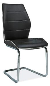 Scaun tapitat H331, negru/crom, piele ecologica/metal, 42X43X99 cm