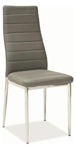 Scaun tapitat H261, gri/crom, piele ecologica/metal, 40X38X96 cm