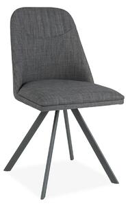 Scaun tapitat Milton, gri, stofa clasica/metal, 46X45X88 cm