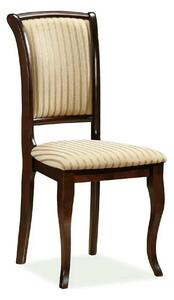 Scaun vintage bucatarie MN-SC, bej lucios/nuc inchis, stofa/lemn, 45x4