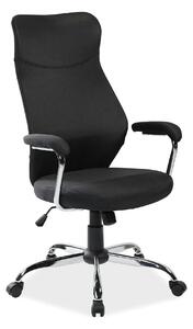 Scaun de birou Q319, negru/crom, stofa/metal/plastic, 64x52x112/122 cm