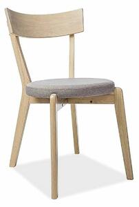 Scaun living Nelson, gri/stejar, stofa/lemn, 44X40X78 cm