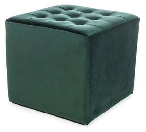 Taburet LORI, stofa catifelata verde, 39x39x34 cm