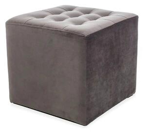 Taburet LORI, stofa catifelata gri - Bluvel 14, 39x39x34 cm
