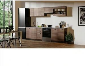 Set bucatarie AMANDA 1, stejar inchis/granit, PAL melaminat/sticla, 26