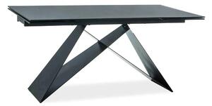 Masa extensibila WESTIN I, negru, sticla securizata/metal, 160/240x90x