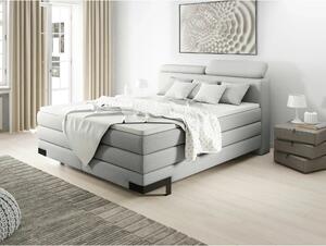 Pat boxspring KANO 160x200, personalizabil, cu saltea, topper, tetiere