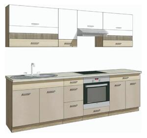 Set bucatarie PREMIO A PLUS, carcasa stejar sonoma/fronturi cappuccino