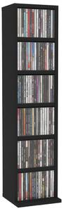 Dulap CD-uri, negru, 21x20x88 cm, lemn compozit