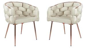 Set 2 scaune Living Tapițate KJC17 Bej