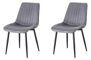 Set 2 Scaune Living Tapițate KJC176 Gri