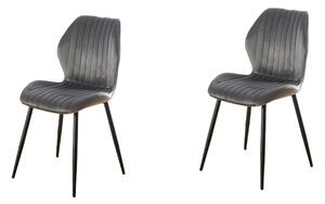 Set 2 Scaune Living Tapițate KJC104 Gri