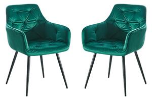 Set 2 Scaune Living Tapițate KJC38 Verzi