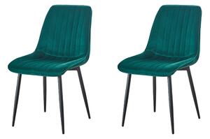 Set 2 Scaune Living Tapițate KJC176 Verzi
