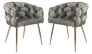 Set 2 scaune Living Tapițate KJC17 Gri