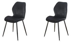 Set 2 Scaune Living Tapițate KJC104 Negru