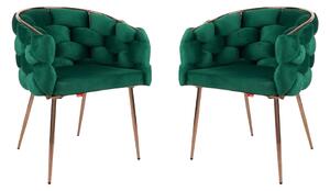 Set 2 scaune Living Tapițate KJC17 Verzi