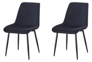Set 2 Scaune Living Tapițate KJC176 Negru