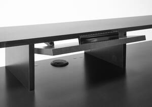 Birou gaming HIGHSCORE 3, negru, cu iluminare, 160x70x92 cm + comoda p