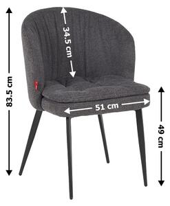 Scaun Living cu Picioare Metalice DCM0102CF Gri