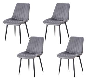 Set 4 Scaune Living Tapițate KJC176 Gri