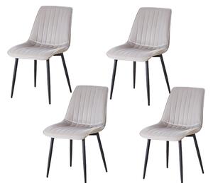 Set 4 Scaune Living Tapițate KJC176 Bej