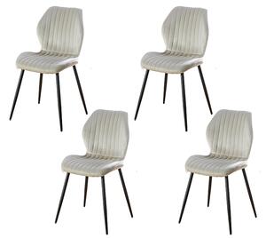 Set 4 Scaune Living Tapițate KJC104 Bej