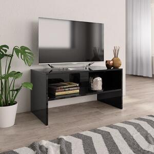 Comodă TV, negru extralucios, 80x40x40 cm, PAL
