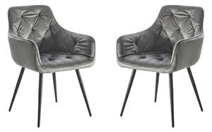 Set 2 Scaune Living Tapițate KJC38 Gri