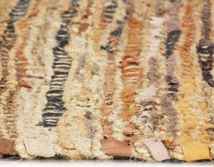 Covor țesut manual Chindi, arămiu, 190 x 280 cm, piele, iută