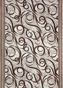 Traversa Print 1304, Tesatura Plata, Latime 2m, Marime 200 x 300 cm, Crem, Maro, Festonata Surfilata Tivita, Antialergica, Polipropilena, Living