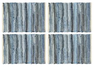 Naproane, 4 buc., chindi, albastru denim, 30 x 45 cm, bumbac