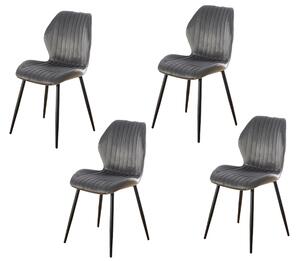 Set 4 Scaune Living Tapițate KJC104 Gri