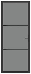 Ușă de interior, 83x201,5 cm, negru, sticlă ESG și aluminiu