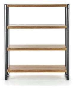Etajera BOLIVAR, stejar auriu/negru, 100x30x120 cm