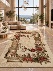Covor Lotos 532-100, Marime 80 x 150 cm, Crem, Inaltime Fir 8 mm, Antialergic, Polipropilena, Living, Dormitor, Sufragerie, Birou 80 x 150