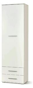 Dulap LIMA REG1, alb, PAL laminat, cu o usa si 2 sertare, 60x40x200 cm