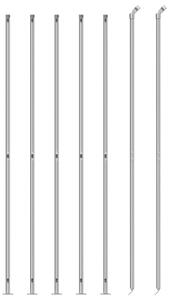 Gard plasă de sârmă cu bordură, argintiu, 2x10 m